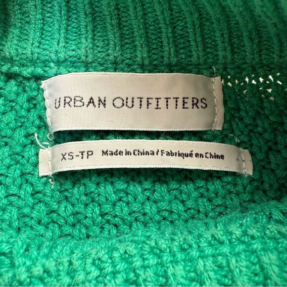 URBAN OUTFITTERS UO Austin Mock-Neck Cable Knit  Sweater Green Size XS - Picture 6 of 8